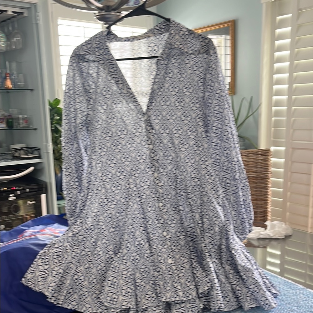 Zara Black and White Ruffled Wrap Mini Dress